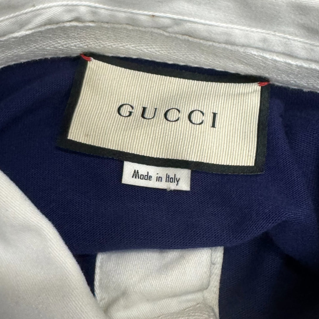 Gucci Striped Rugby Jersey Blue (M)