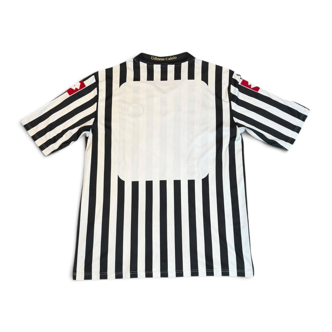 08' Vintage Lotto Udinese White & Black Stripy Football Top (XXL)