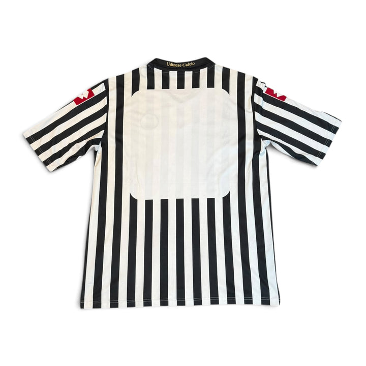 08' Vintage Lotto Udinese White & Black Stripy Football Top (XXL)