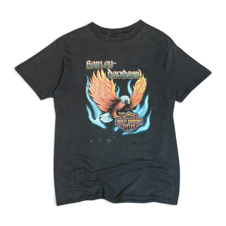 Vintage Harley Davidson Faded Black Graphic T-Shirt (L)