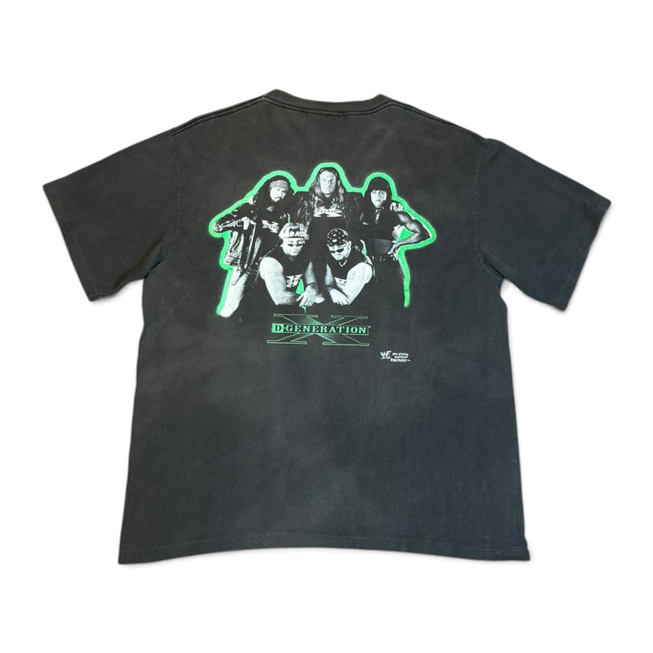 98' Vintage WWF DGNR8 Faded Black Graphic T-Shirt (XL)