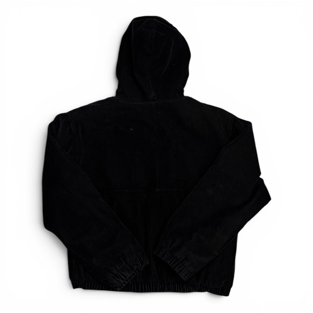 Stussy Corduroy Black Fleece Lined Hooded Jacket (L)