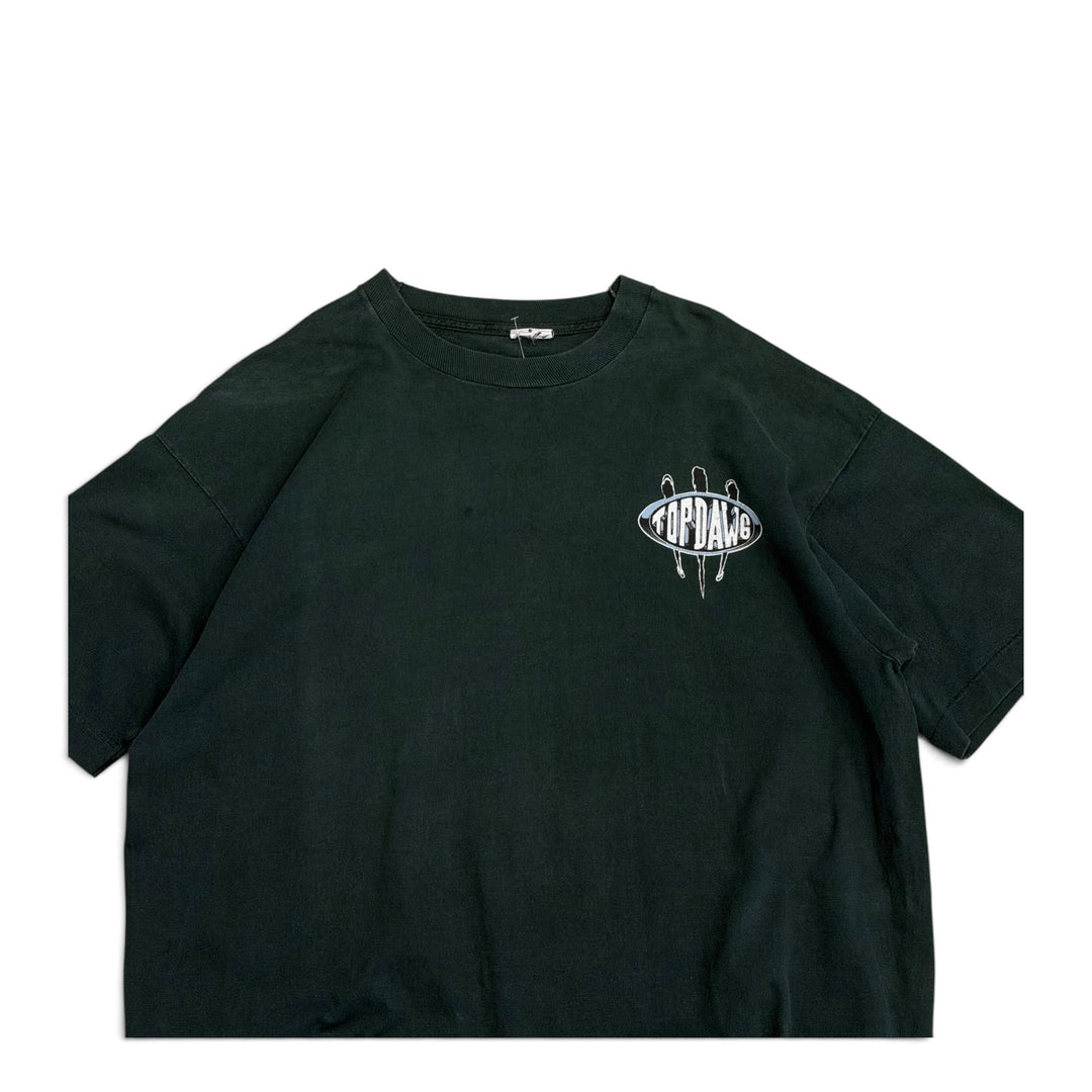 Vintage Single Stitch Top Dawg Graphic T shirt Green (XL)