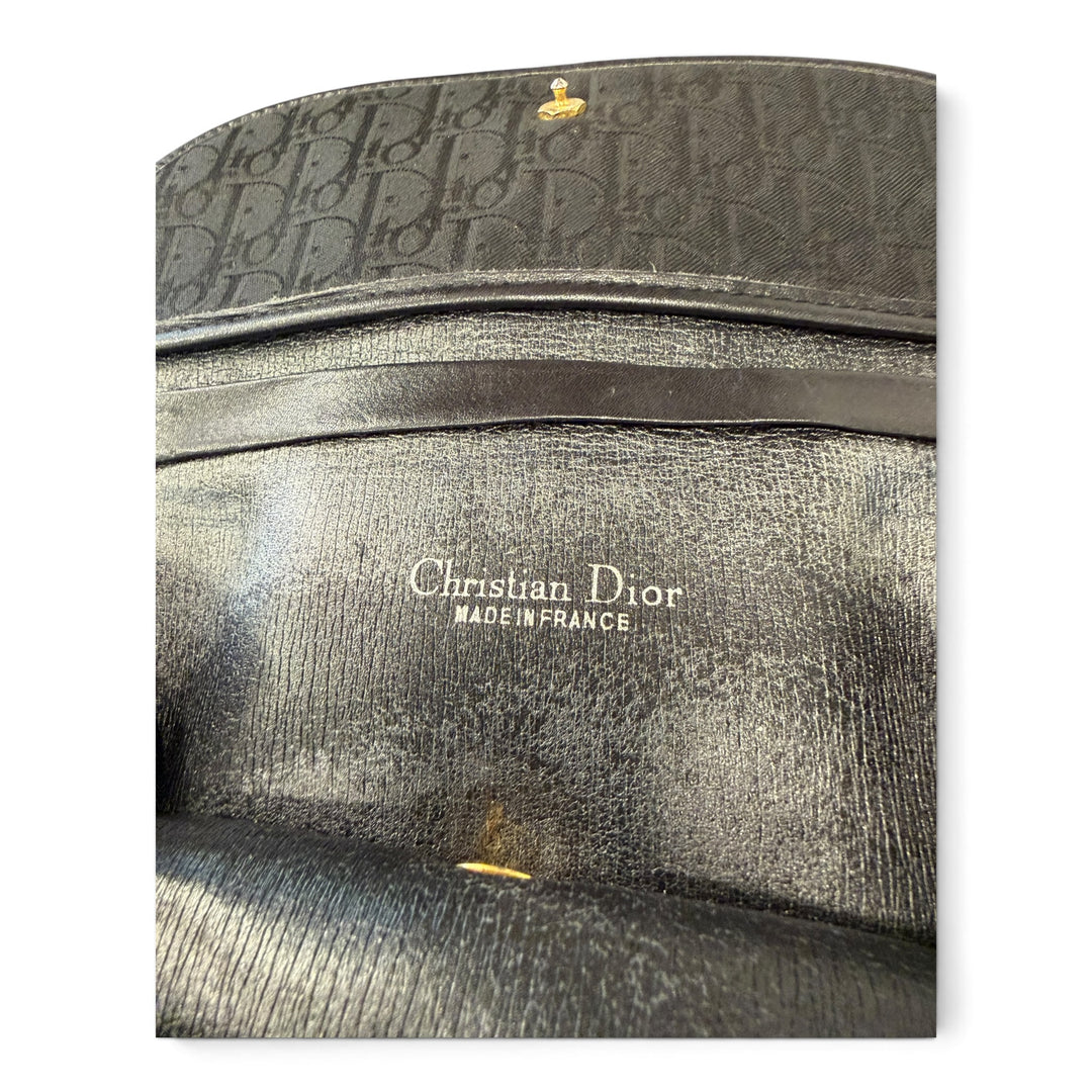 Dior Black Oblique Canvas Chain Shoulder Bag