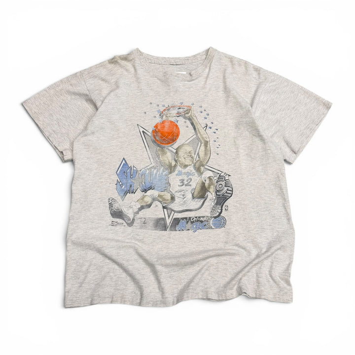 90's Vintage Shaquille O'Neal Grey Graphic T-Shirt (XL)