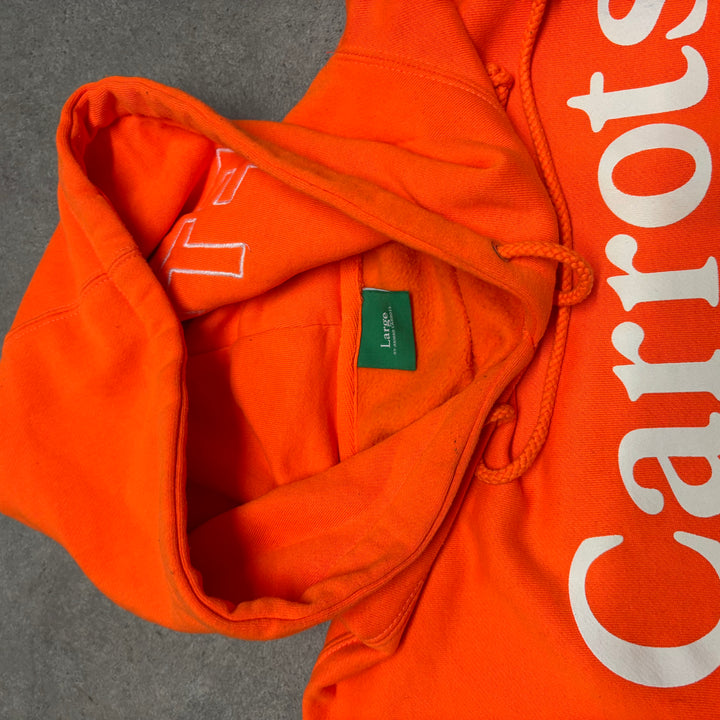 FTP Carrots Spell Out Orange Graphic Hoodie (L)