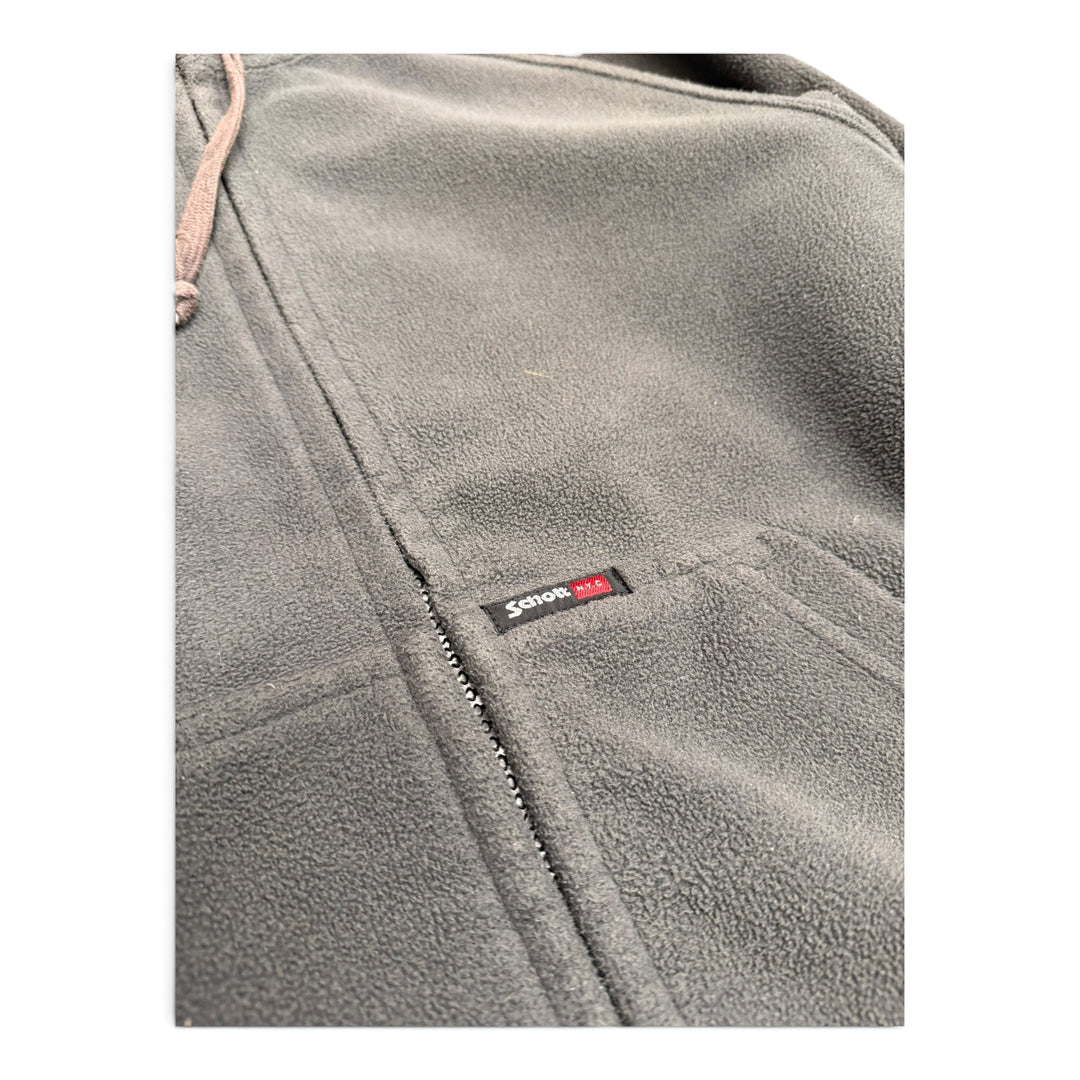 Vintage Schott Full Zip Up Fleece Hoodie Grey (M)