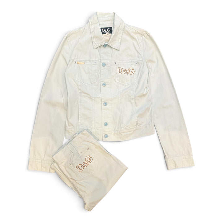 Vintage Dolce & Gabbana Button Up Jacket Set Baby Blue (XS)