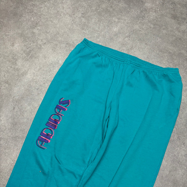 80's Vintage Adidas Teal & Purple Full Tracksuit Set (XL)