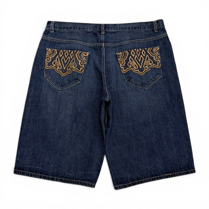 Vintage Avirex 90's Baggy Denim Shorts Blue (40")