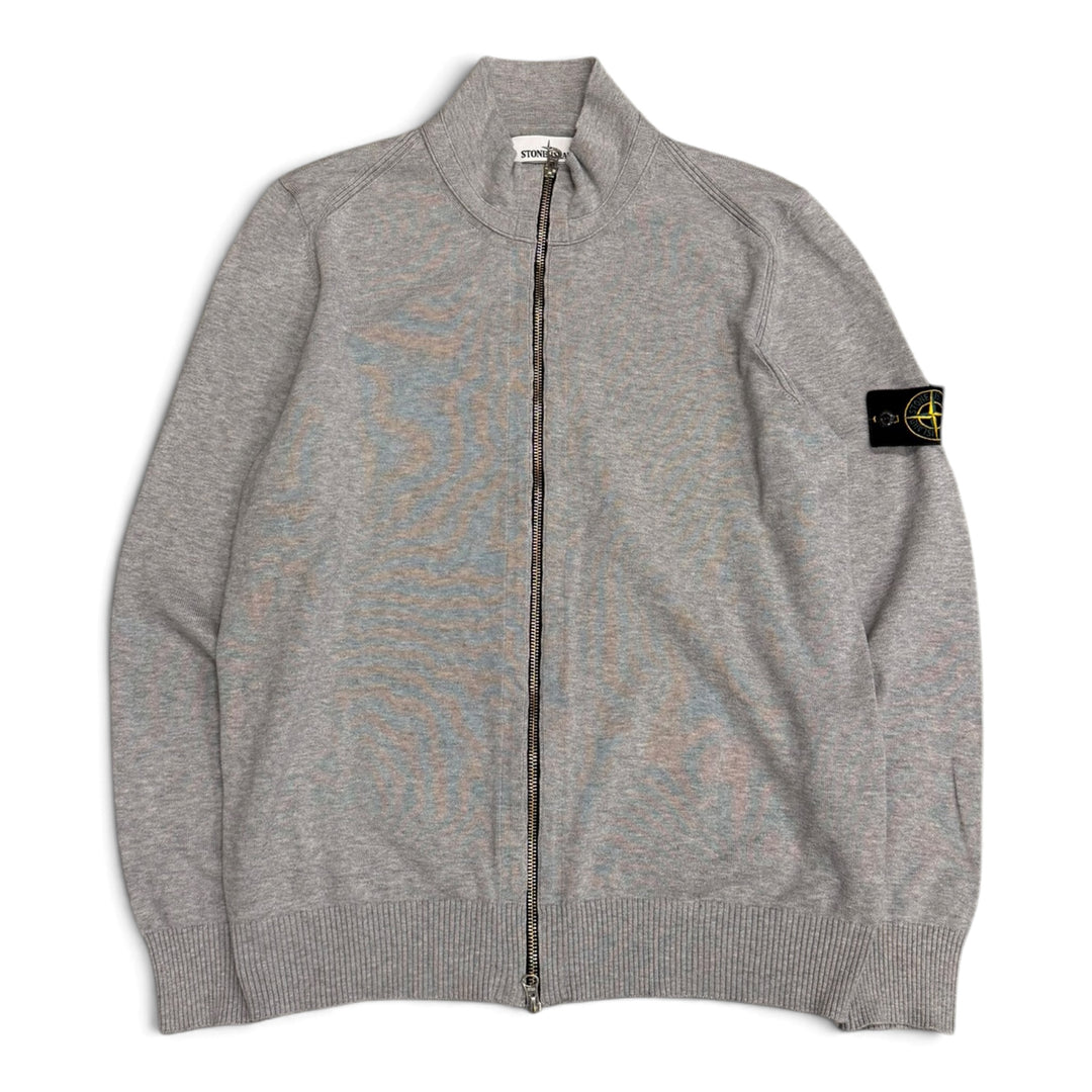 Stone Island Knitted Full Zip Up Jumper Grey (L)