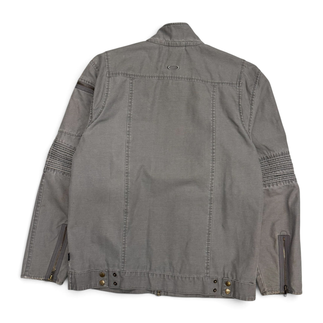 Vintage Oakley Faded Khaki Canvas Bomber Jacket (M)
