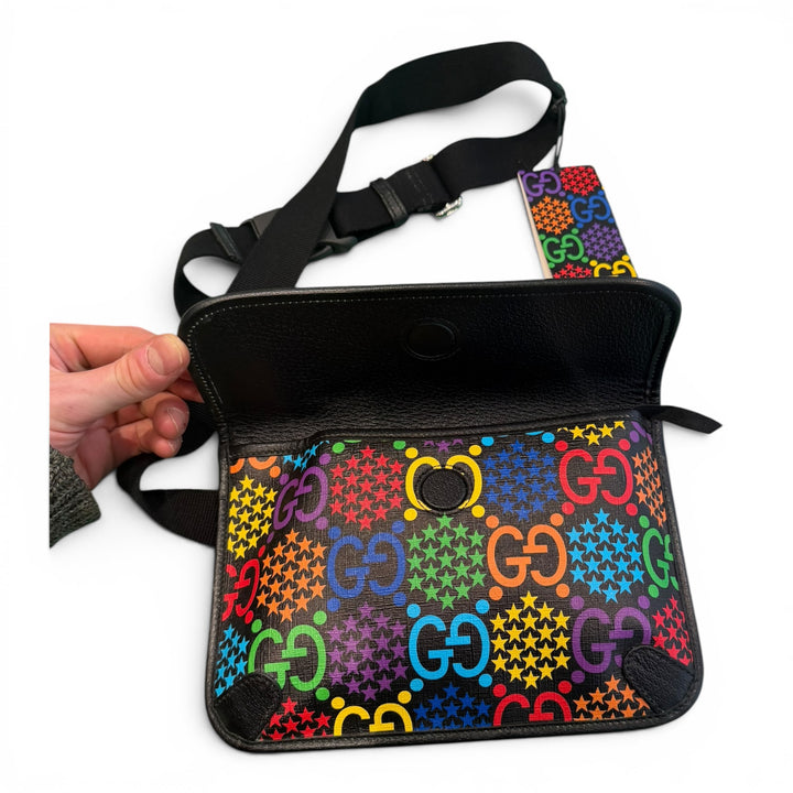 Gucci GG Supreme Psychedelic Black Belt Bag