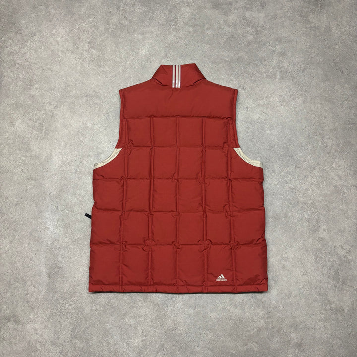 Vintage Adidas Orange Puffer Gilet (M)