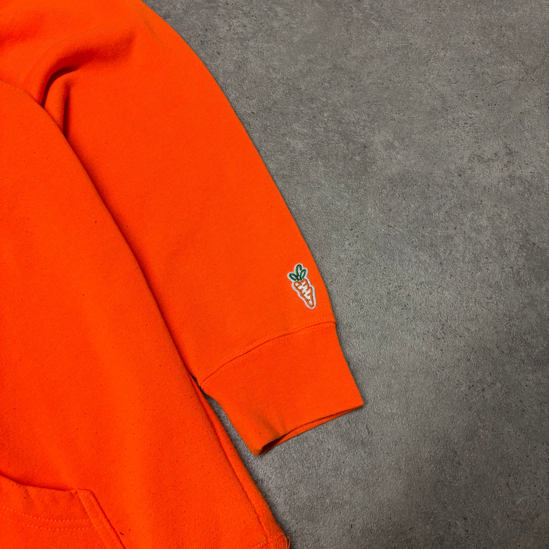 FTP Carrots Spell Out Orange Graphic Hoodie (L)