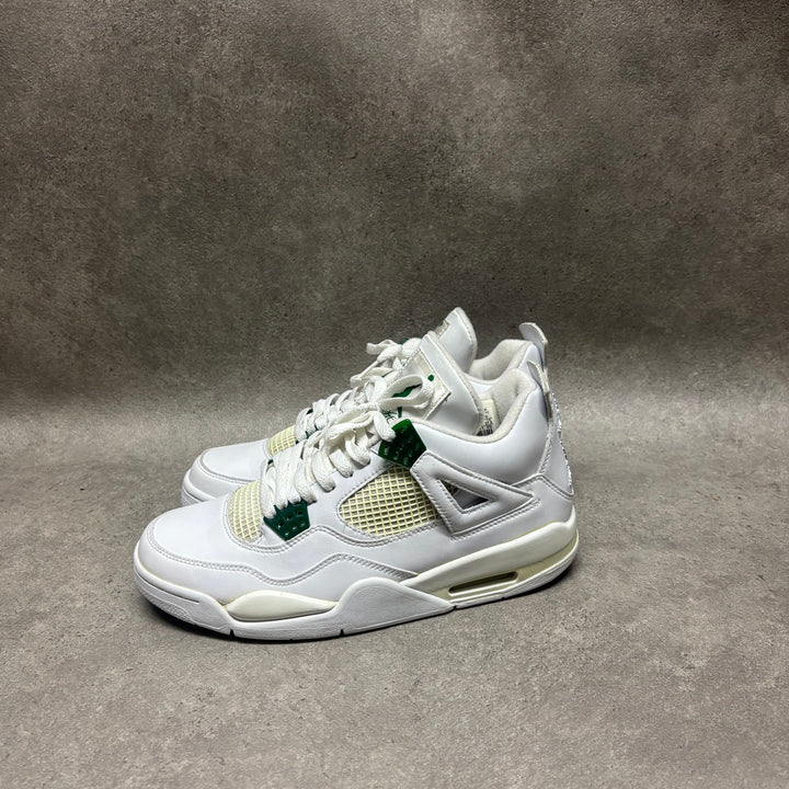 2004 Air Jordan 4 Retro White/Chrome/Classic Green (UK8.5)