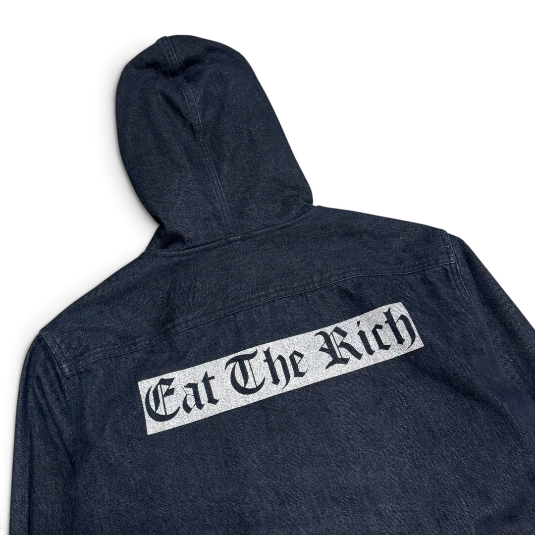Supreme Navy Denim Hooded Jacket (L)