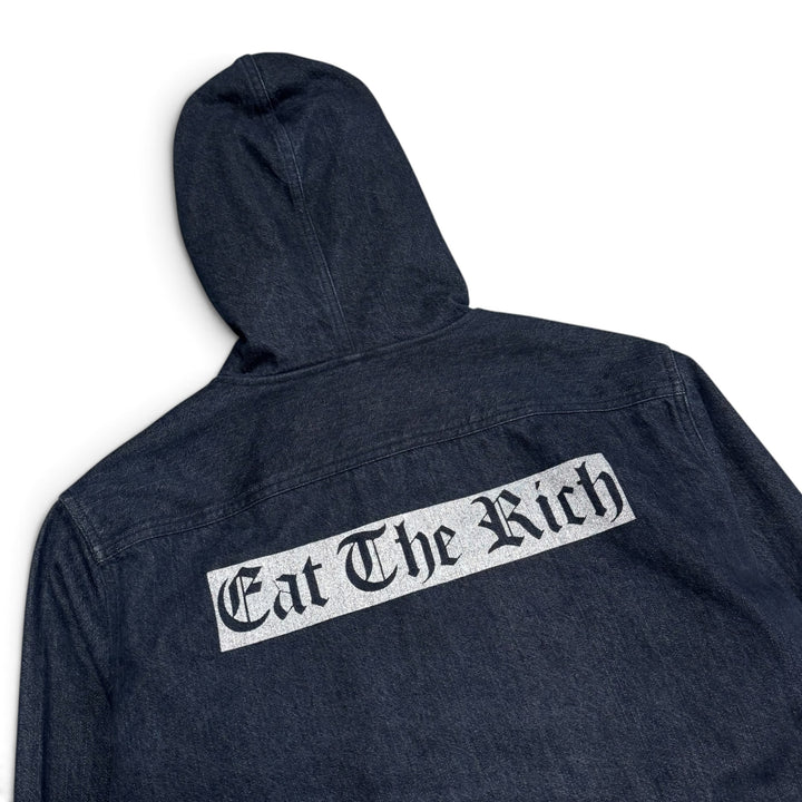 Supreme Navy Denim Hooded Jacket (L)