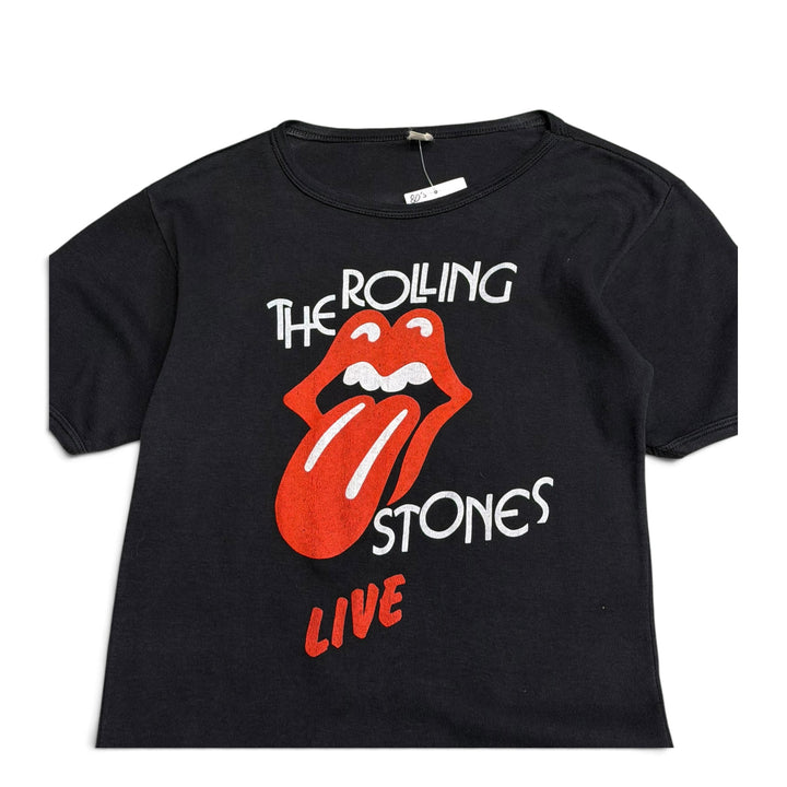 Rare 80's Vintage The Rolling Stones Tour Graphic T shirt Black (S)