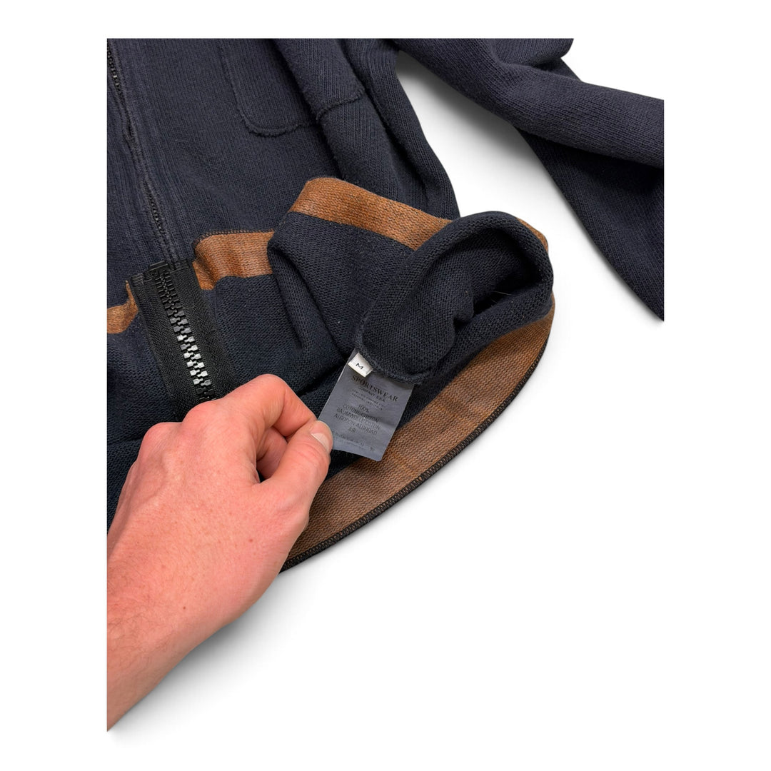 Vintage Stone Island Full Zip Up Knitted Jumper Navy (M)