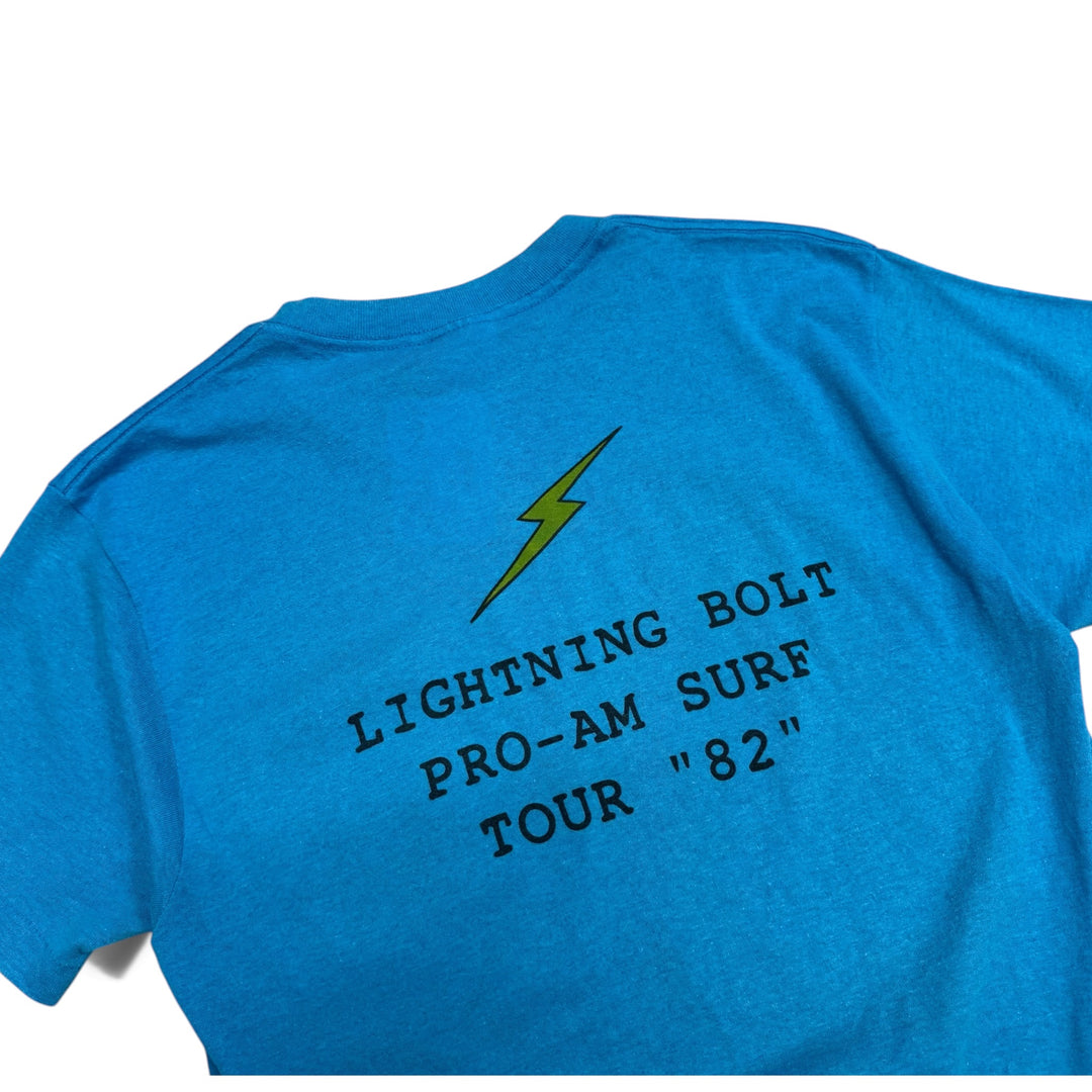 1982 Vintage Lightning Bolt Blue Surf Pro-Am Graphic T-Shirt (M)