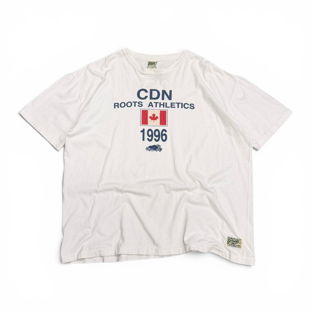 Vintage Roots Canada White Graphic T-Shirt (XXL)
