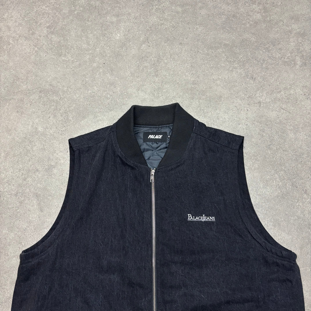 Palace Jeans Washed Black Denim Gilet (XL)