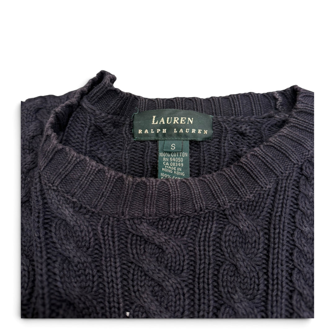 Vintage Polo Ralph Lauren Cable Knit Jumper Navy (S)