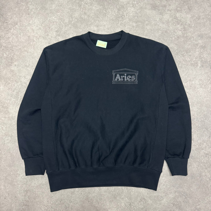 Aries Black Crew Neck Sweatshirts (L)