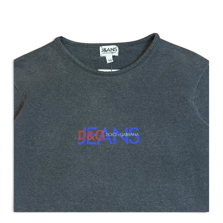 Vintage Dolce & Gabbana Grey Spell Out Long Sleeve Top (Women's M)