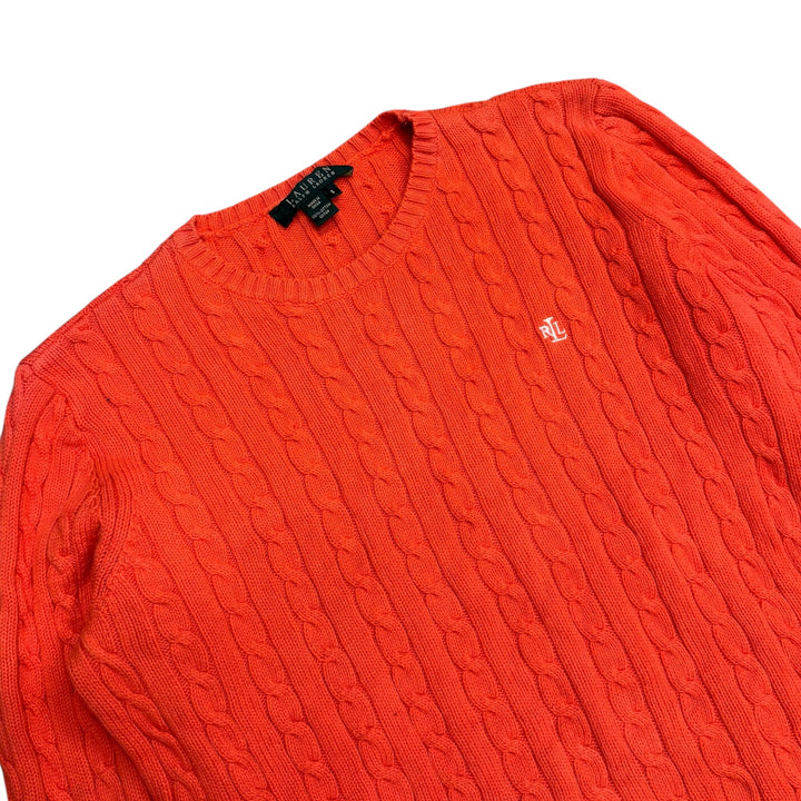 Vintage Polo Ralph Lauren Orange Cable Knitted Jumper (S)