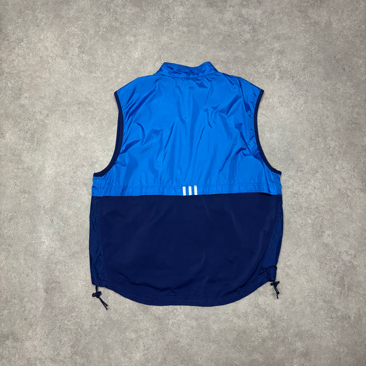 90's Vintage Adidas Blue Technical Gilet (L)