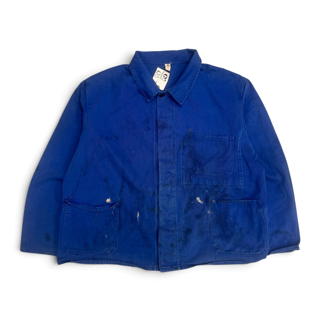 Vintage Distressed Blue French Chore Jacket (XL)