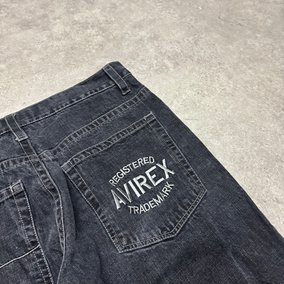 Vintage Avirex Washed Black Denim Jeans (38x32)