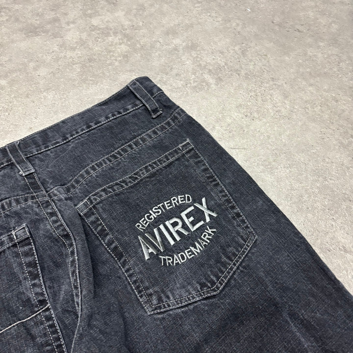 Vintage Avirex Washed Black Denim Jeans (38x32)