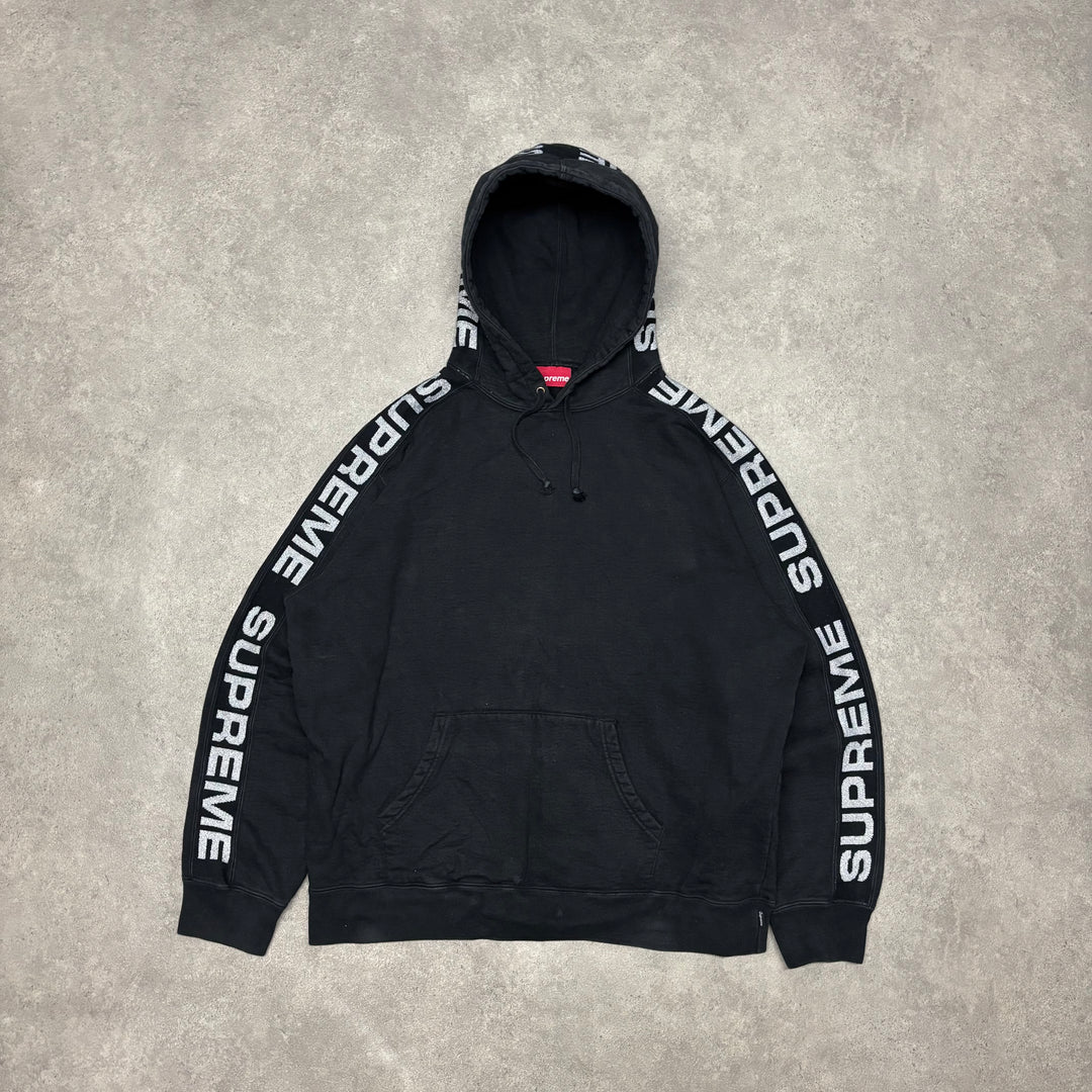 Supreme Black Glitter Pullover Hoodie & Bottoms Full Set (L)