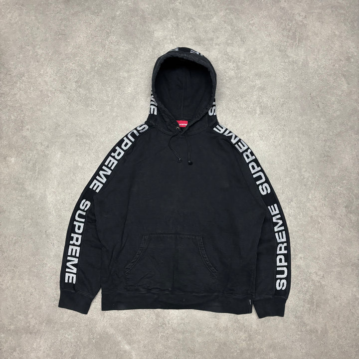 Supreme Black Glitter Pullover Hoodie & Bottoms Full Set (L)