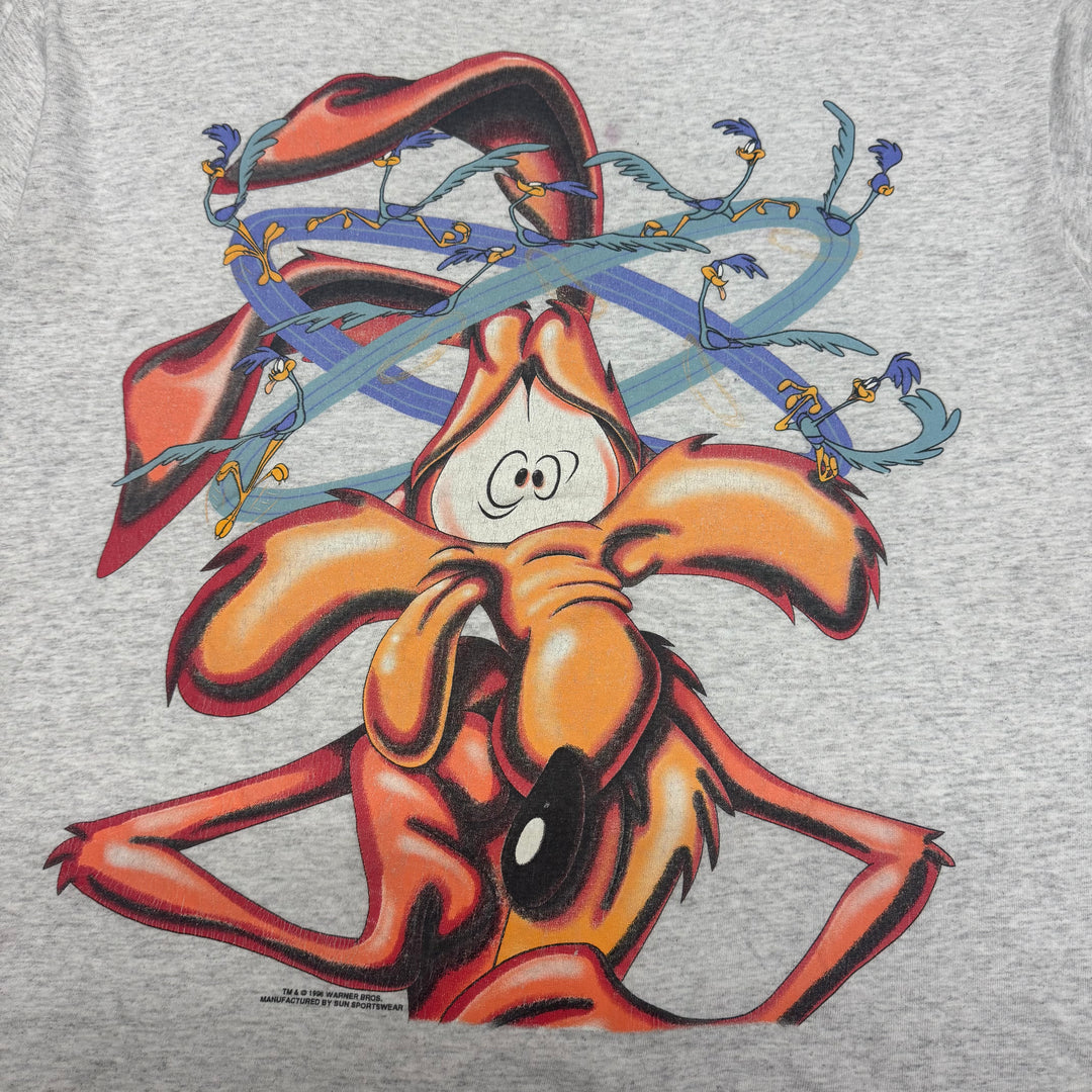 Vintage 1996 Wylie Coyote Grey T-Shirt (XXL)