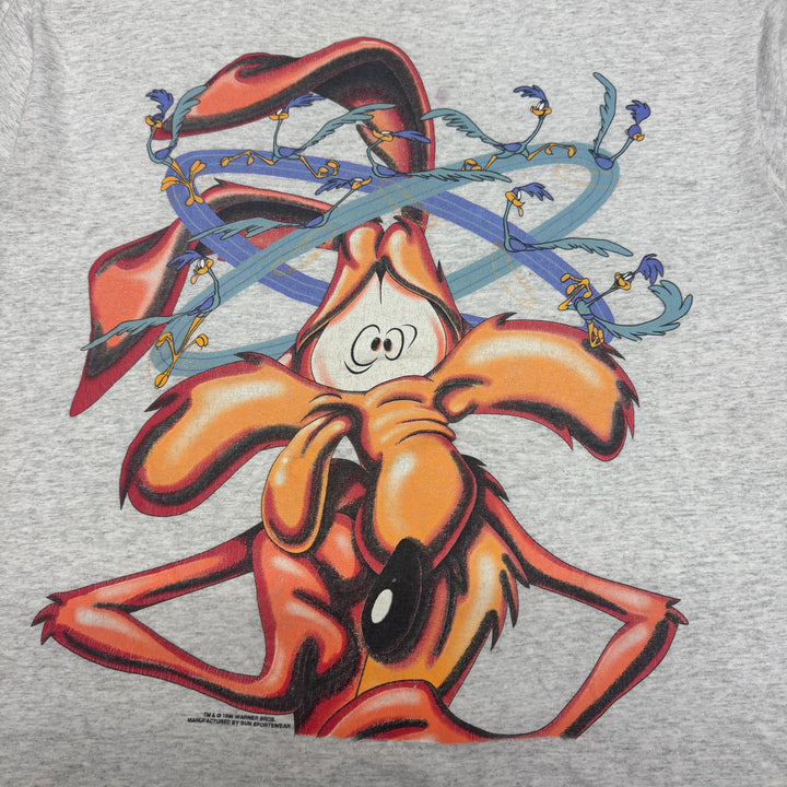 Vintage 1996 Wylie Coyote Grey T-Shirt (XXL)