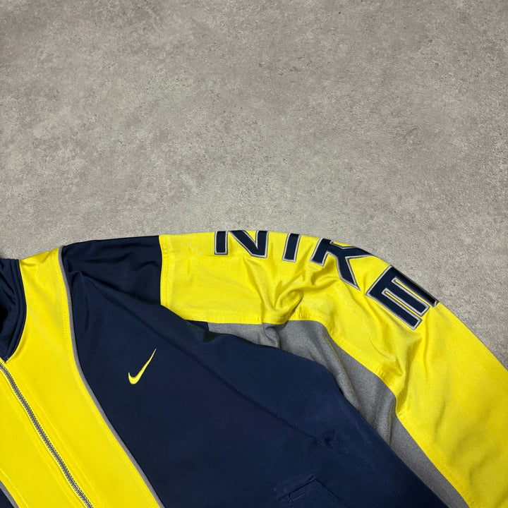 90's Vintage Nike Yellow & Navy Tracksuit Jacket (XL)