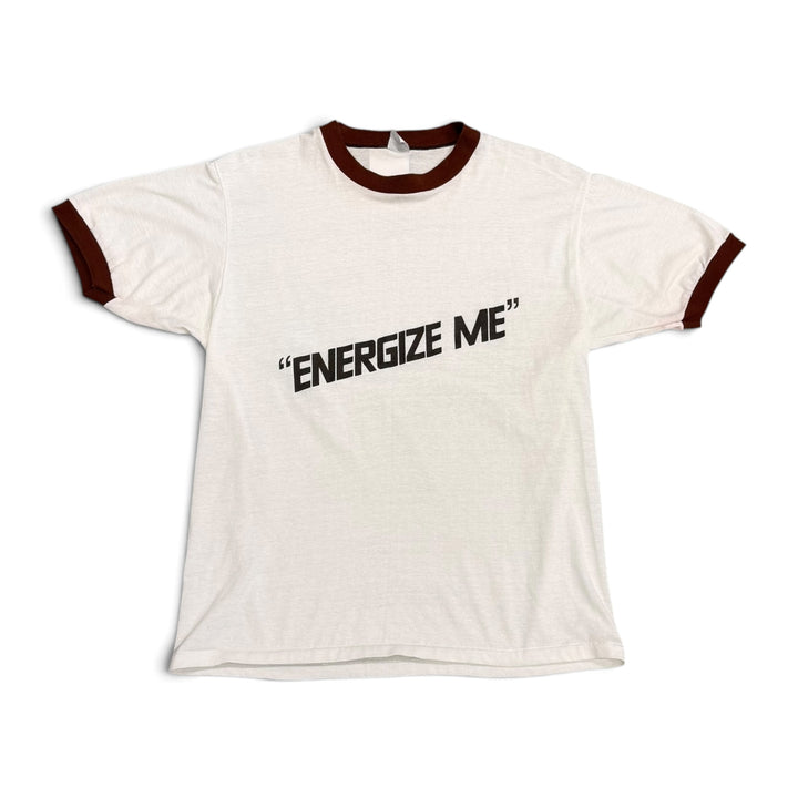 Vintage 90's Energize Me Graphic T shirt White (L)