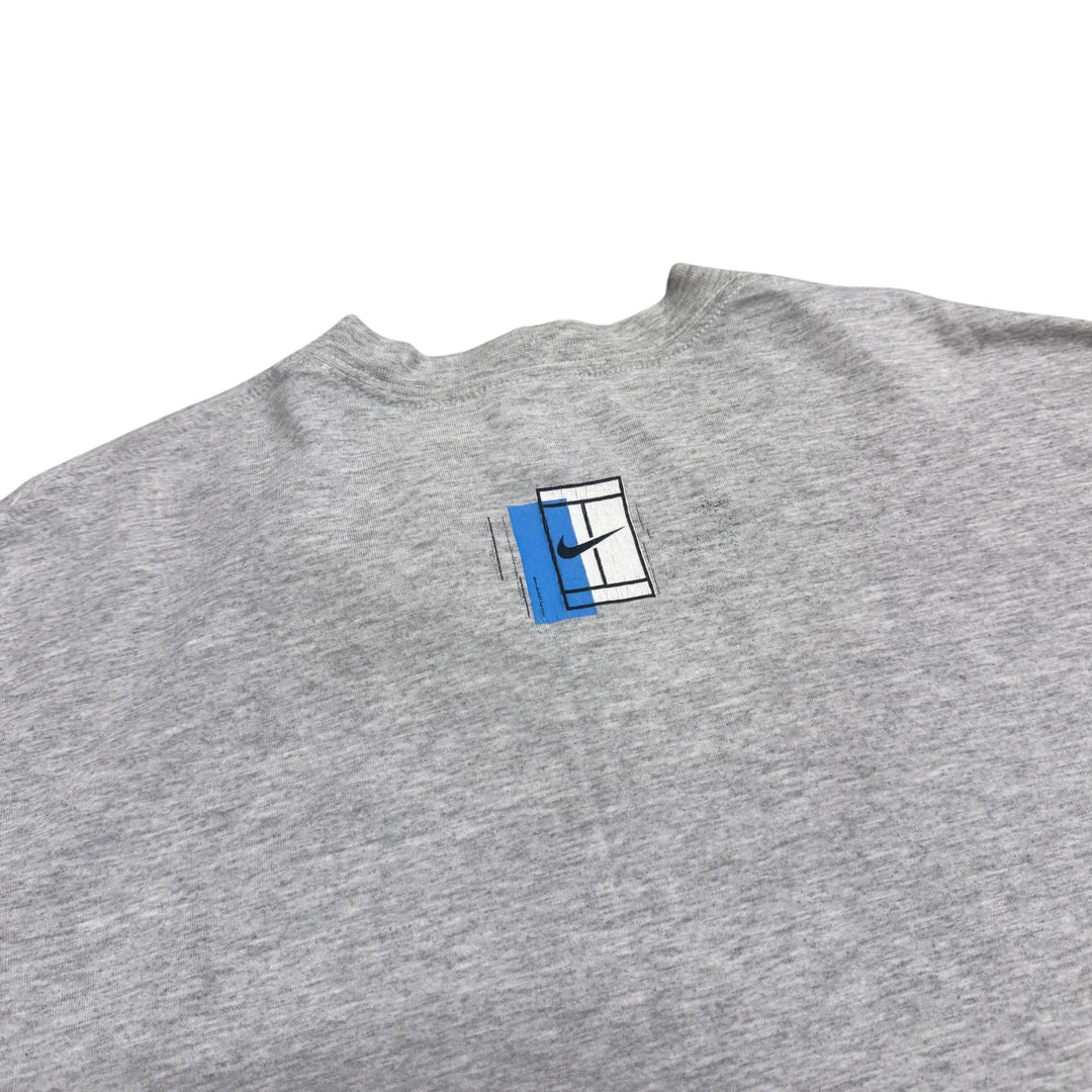 90's Vintage Nike Grey Pete Sampras Graphic T-Shirt (L)
