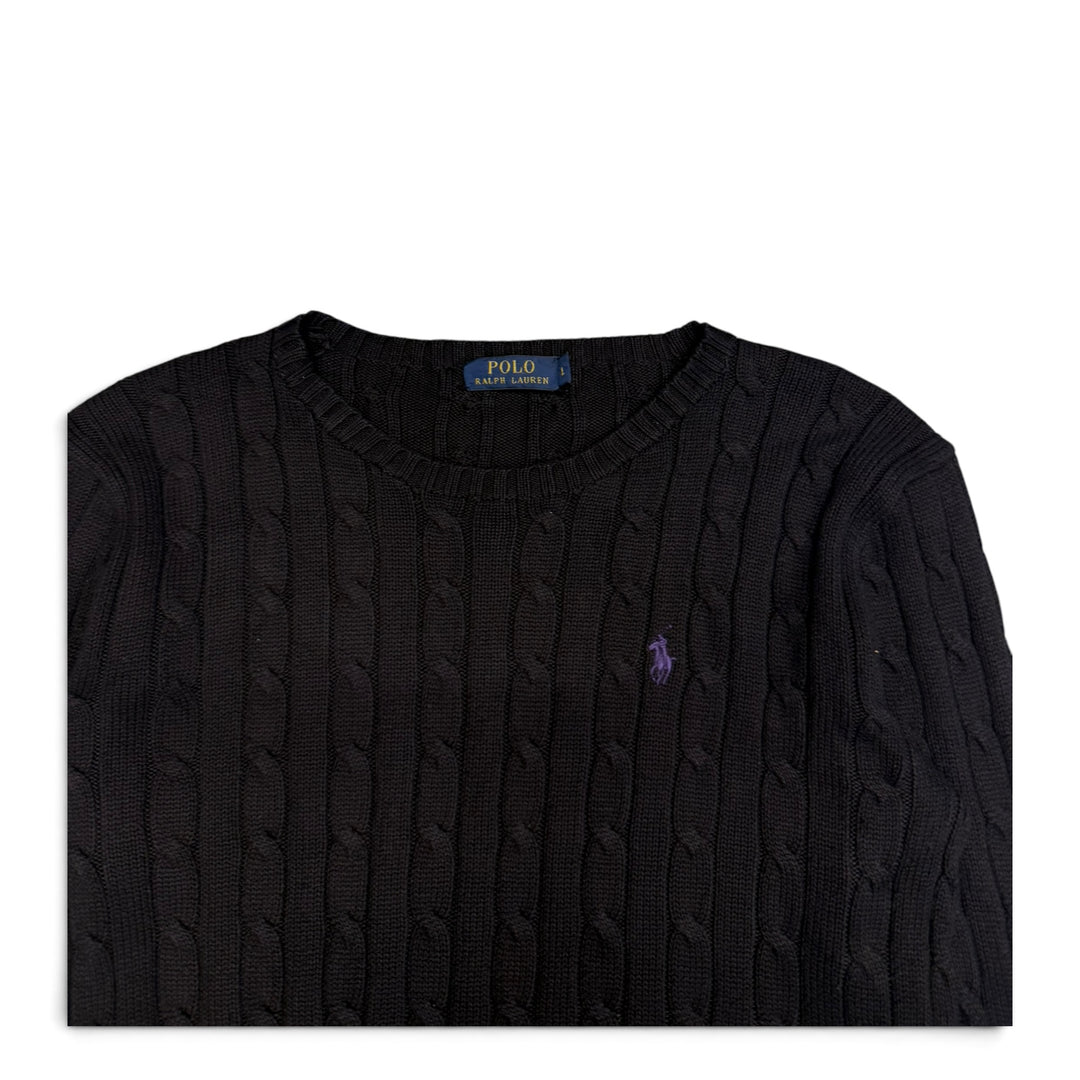 Vintage Polo Ralph Lauren Cable Knit Black (L)