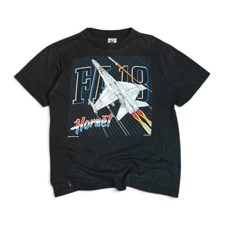 1988 Vintage NKM American Hornet Black Graphic T-Shirt (M)