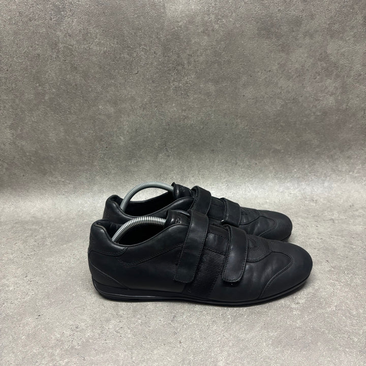 Vintage Prada Black Two Strap Leather Trainers (UK8)