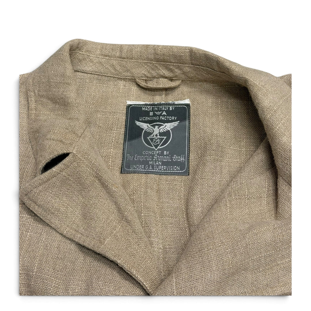 Vintage Emporio Armani Linen Jacket Beige (XL)