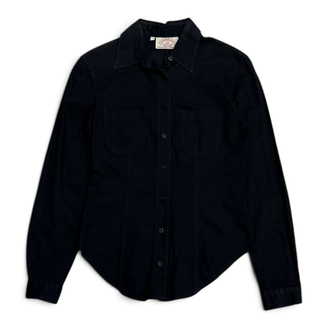 Vintage Armani Long Sleeve Shirt Black (M)