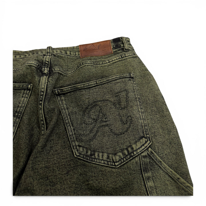 A1 Denim Baggy Jeans Green 36"