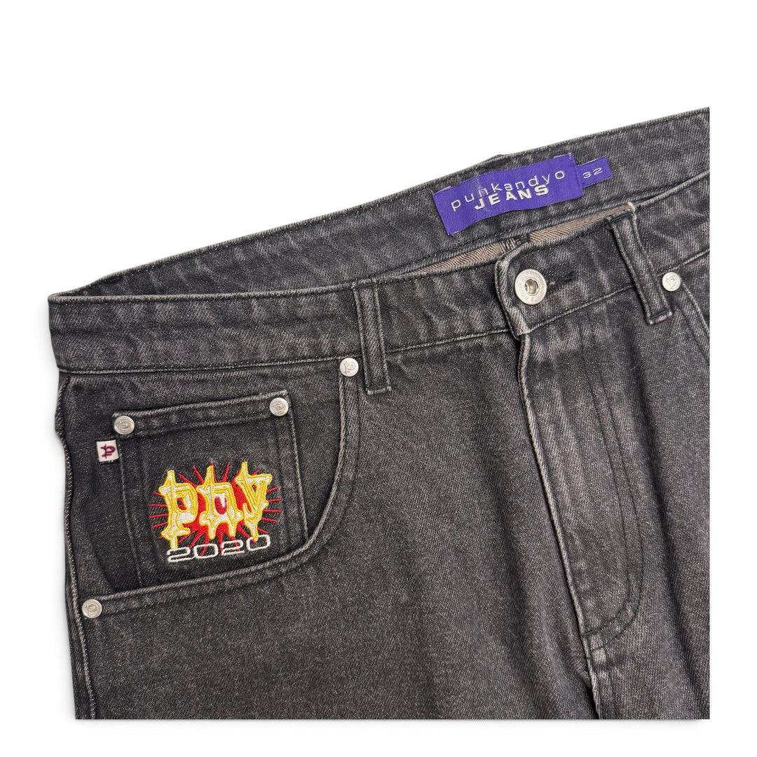 Punk And Yo 2020 Washed Denim Shorts Black (32)