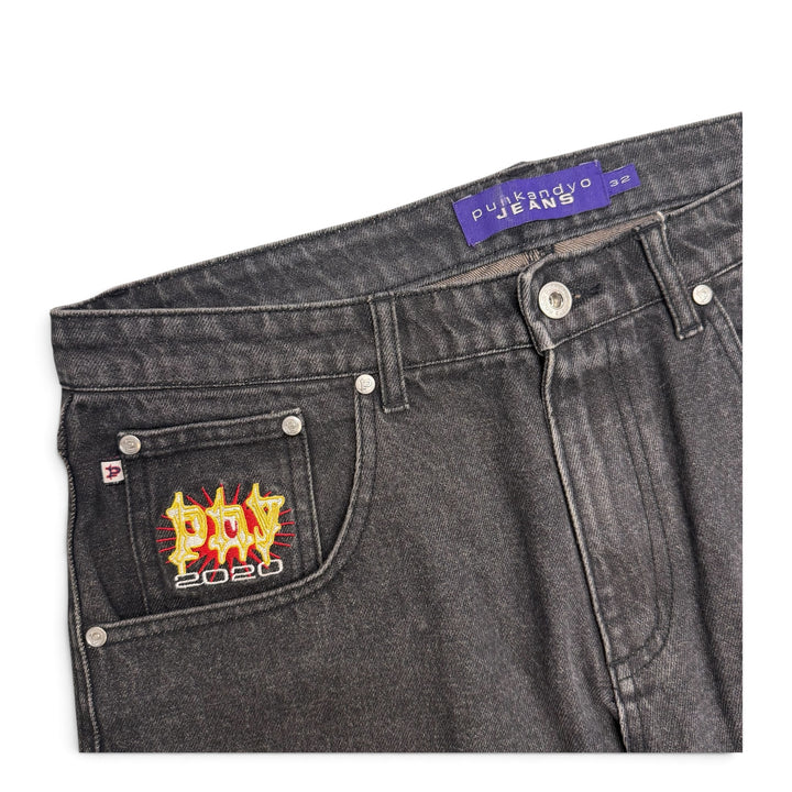 Punk And Yo 2020 Washed Denim Shorts Black (32)